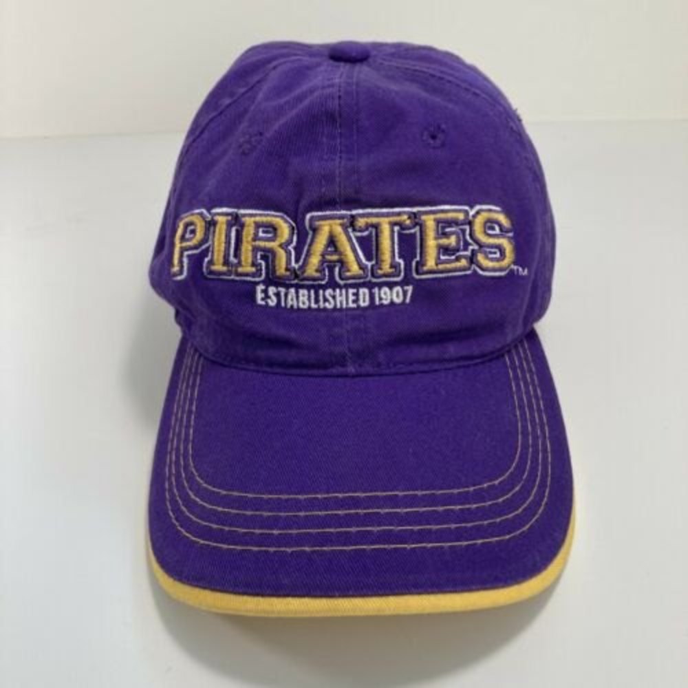 Signatures Purple Gold NCAA East Carolina Pirates Strap back Baseball Hat